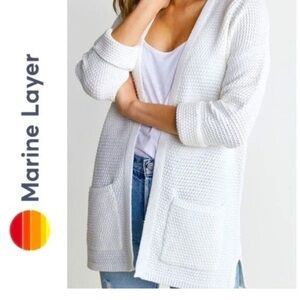 Marine Layer White Cotton Cardigan - Size Small